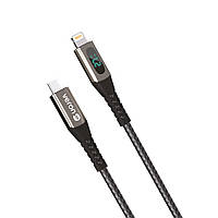 Кабель USB Type C to Lightning 27W (1.2m) Veron CL02 Nylon LCD Black