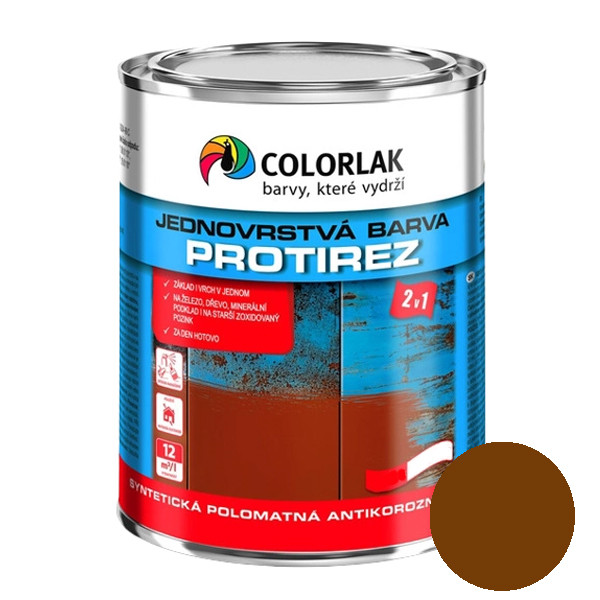 Фарба COLORLAK PROTIREZ S2015, антикорозійна, semi-gloss, коричнева, RAL8017, 0,6 л