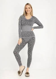 Термобілизна жіноча безшовна Ніжні обійми, комплект термобілизни універсальний, Сірий