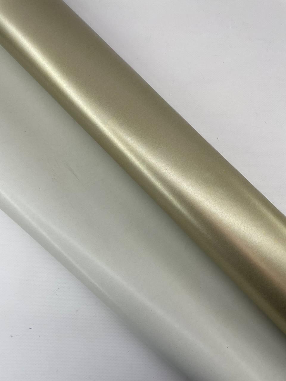 Пакувальний папір двокольорова 70см*9 м золото+білий