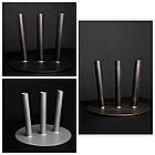 Потрійний підлоговий тримач  в офіс для прапора, чорний-матовий переносний тримач для прапора, металевий тримач на 3 прапори, фото 3