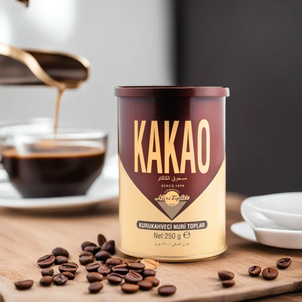 ТЕРМІН ПРИДАТНОСТІ до 15.12.25 Какао порошок турецький, Какао-порошок алкалізований Nuri Toplar Kakao 250g в жерстяній банці Grida