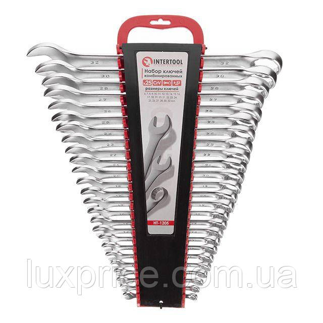 Набір ключів комбінованих 25 шт, 6-32 мм CrV INTERTOOL HT-1205    Luxprice, фото 1