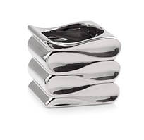 Горщечок кашпо для квітів керамічний срібний