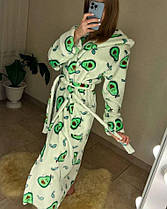 Жіночий махровий халат з авокадо Туреччина, фото 3