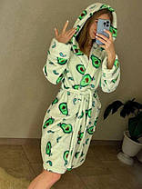 Жіночий махровий халат з авокадо Туреччина, фото 2