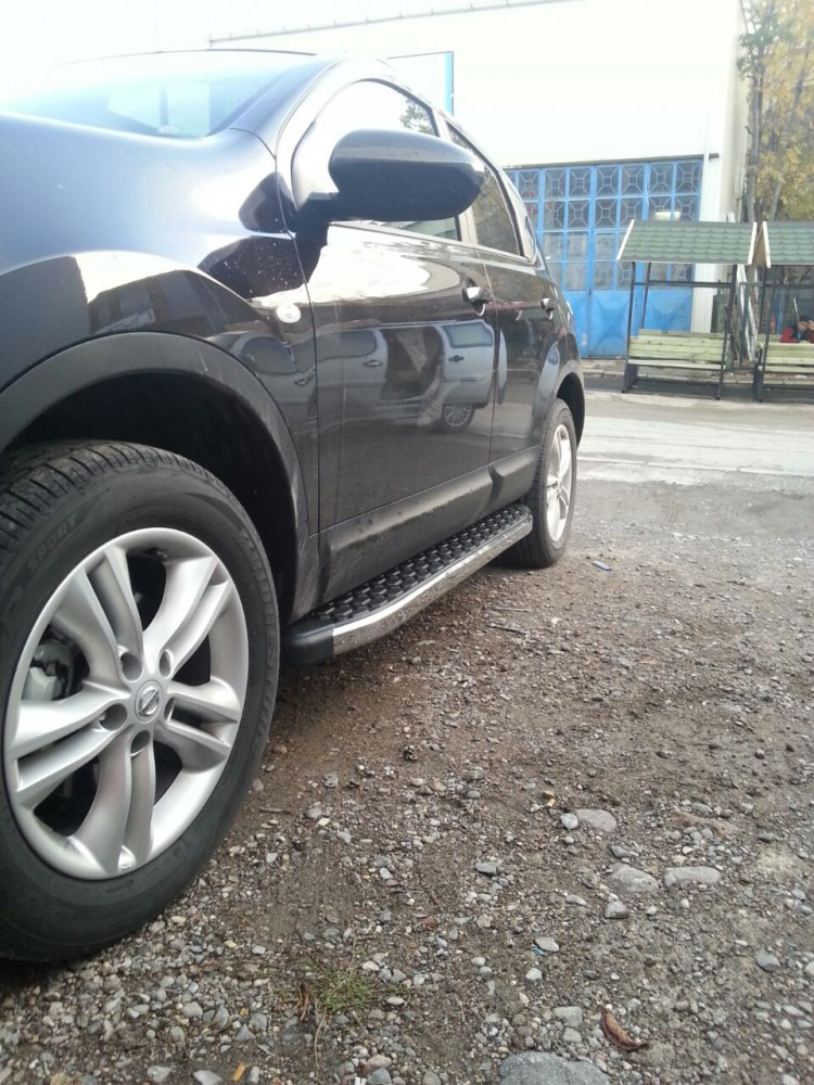 Бокові пороги Nissan Qashqai 2007-2010 BlackLine brr056+bkl173