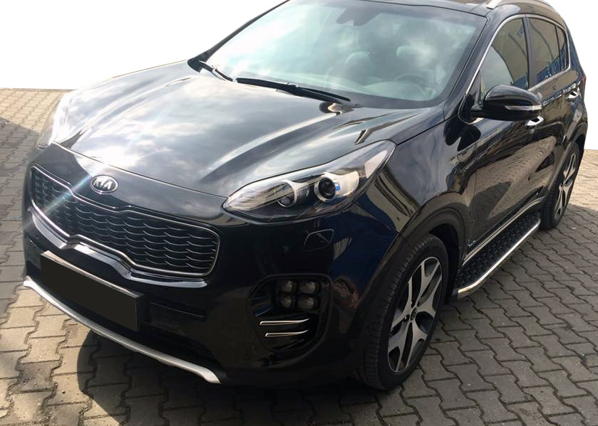 Бокові пороги Kia Sportage 2010-2015 BlackLine brr024+bkl173