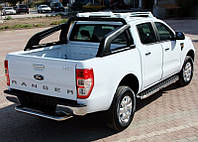 Боковые пороги Ford Ranger 2011- BlackLine (2 шт, алюминий) brr245+bkl193