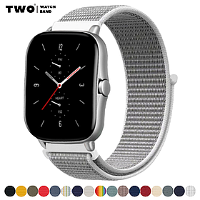 Ремінець для Xiaomi Amazfit GTS 2 / GTS 2e / GTS 2 Mini нейлоновий Сірий з білим