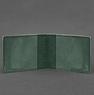 Шкіряна обкладинка для посвідчення Головного управління розвідки (зелена) шкіра Crazy Horse, фото 2