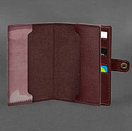 Шкіряна обкладинка-портмоне для військового квитка 15 (бордова), фото 2