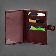 Шкіряна обкладинка-портмоне для військового квитка 15 (бордова), фото 3