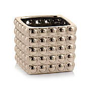 Горщечок-кашпо для квітів керамічний золотий великий