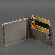 Шкіряна обкладинка-портмоне для посвідчення УБД (темно-бежева), фото 3
