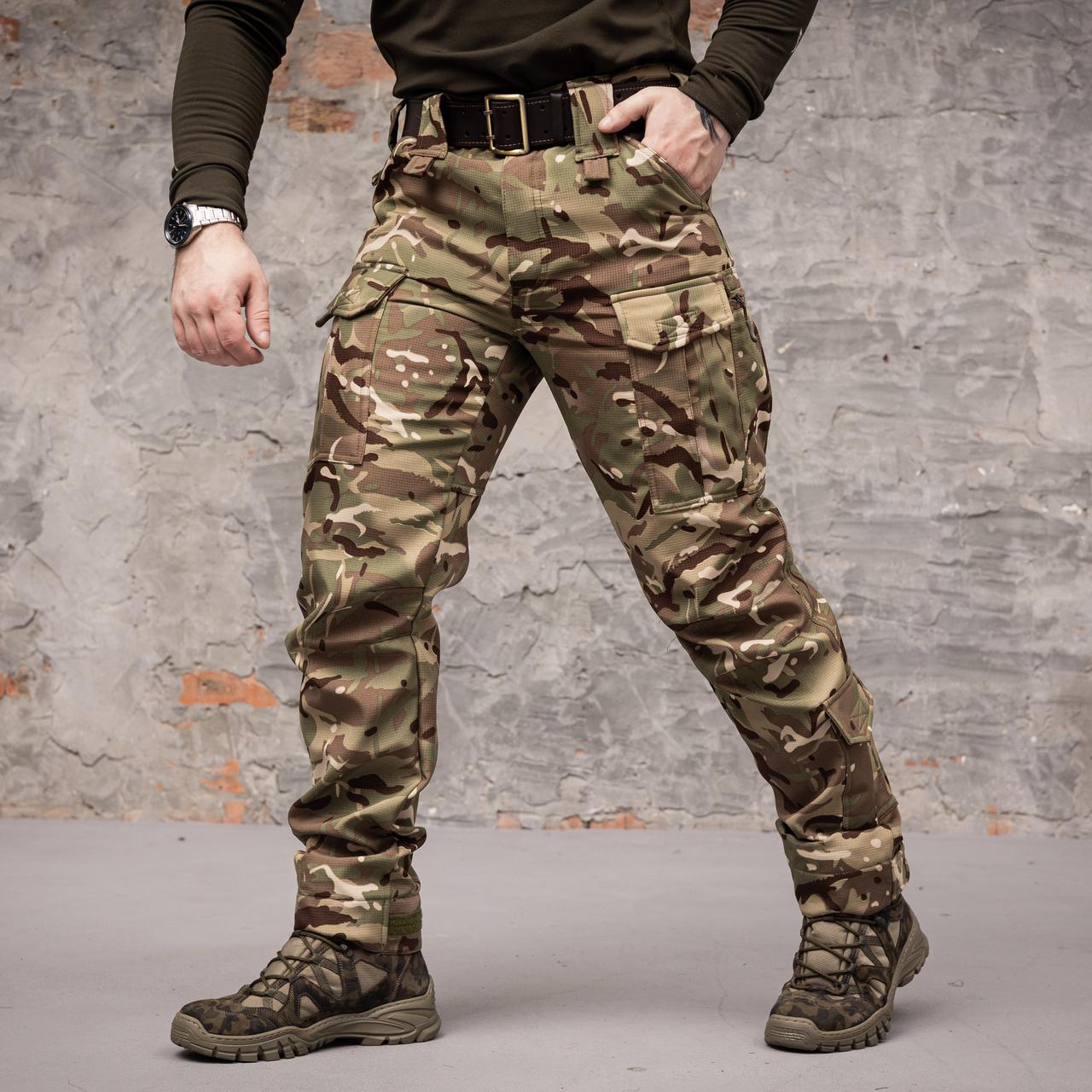 Штани тактичні 8 кишень військові ЗСУ Grifon мультикам (Shark) Soft Shell на флісі
