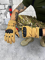 Тактические перчатки на меху полнопалые Coyote с защитой костяшек армейские перчатки размер "XL"