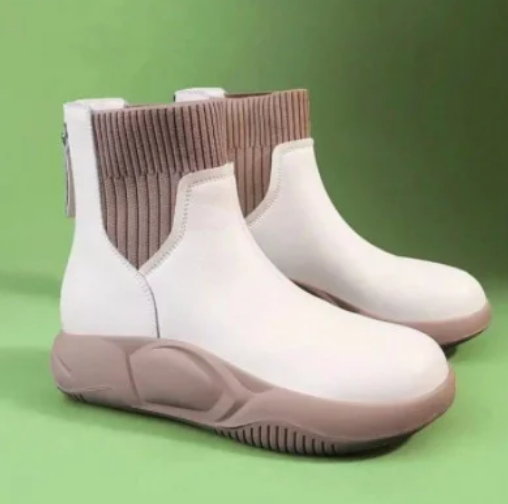 Челсі черевики жіночі еластичні вставки з боків і блискавка ззаду бежеві 36р, фото 1