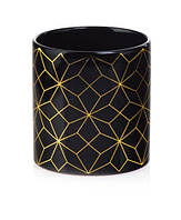 Горшок керамический для цветов черный с декором