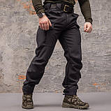 Штани тактичні 8 кишень Grifon Shark Soft shell (black) на флісі, фото 8