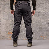 Штани тактичні 8 кишень Grifon Shark Soft shell (black) на флісі, фото 6