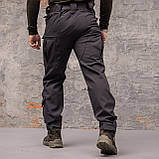 Штани тактичні 8 кишень Grifon Shark Soft shell (black) на флісі, фото 7