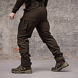 Штани тактичні 8 кишень Grifon Shark Soft shell  (хакі) на флісі, фото 4
