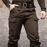 Штани тактичні 8 кишень Grifon Shark Soft shell  (хакі) на флісі, фото 5