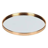 Піднос для свічок, круглий дзеркальний золотий вінок 24,5х1,5см
