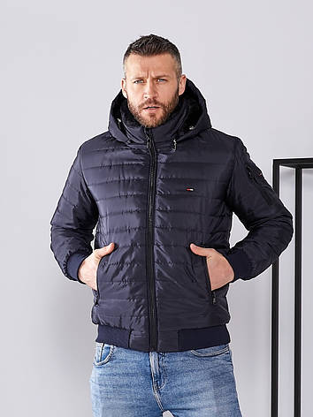 Чоловіча зимова куртка Tommy Hilfiger з хутром, брендова тепла куртка Томмі Хілфігер на хутрі з капюшоном, фото 1