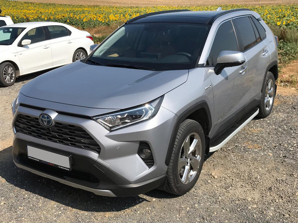 Бокові пороги Toyota Rav 4 2019+ Tayga Grey brr289+tag173