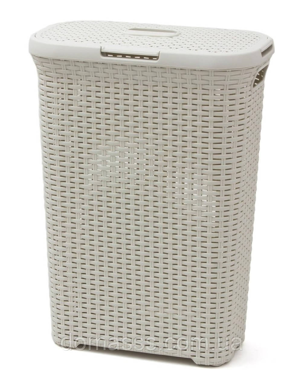 Кошик для білизни пластиковий та з кришкою "Natural Style" 40л кремовий (00709), фото 1