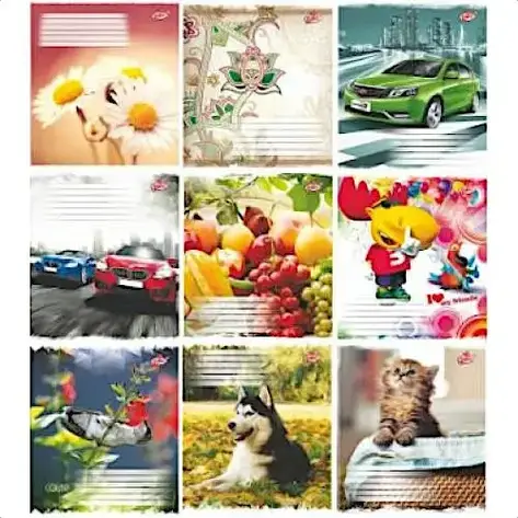 Зошит Бриск 12 л. лінія кольорова ТВ-107 Мікс (ДБФ), фото 1