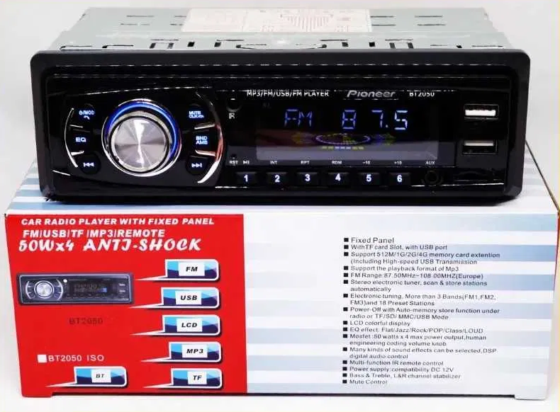 Автомагнітола Pioneer BT2050 ISO - Bluetooth - MP3 + Пульт