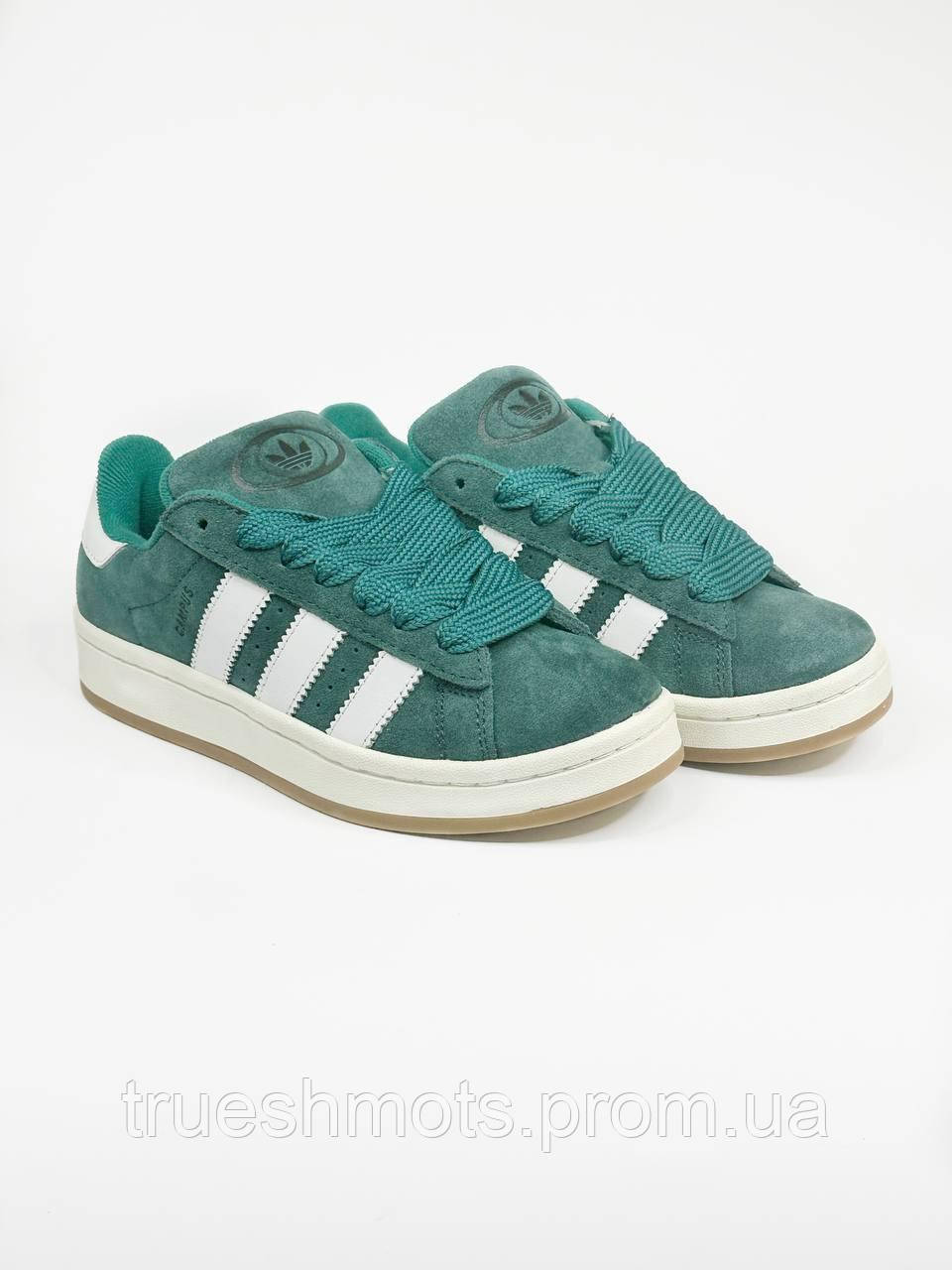 Женские кеды Adidas Campus Dark Green White - фото 4 - id-p2031765145