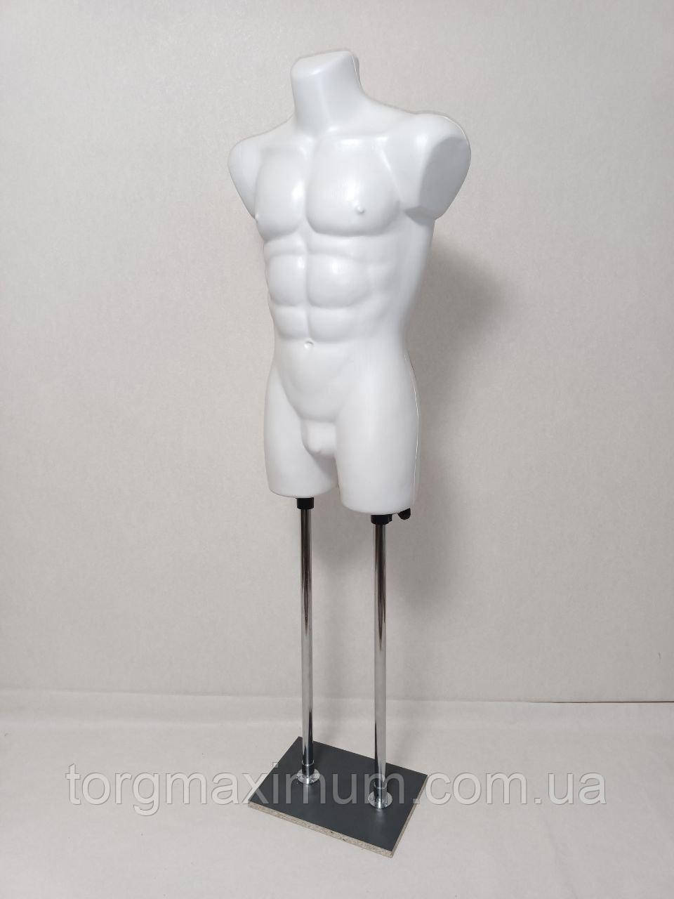 Чоловічий манекен "Давид" білий на ДВП підставці, фото 1