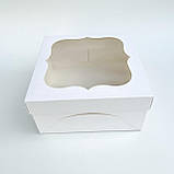 Коробка для торта, 200*200*100 мм, з вікном, біла, фото 7
