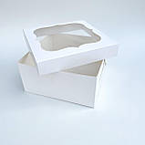 Коробка для торта, 200*200*100 мм, з вікном, біла, фото 4