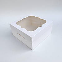 Коробка для подарка, 200*200*100 мм, с окном, белая
