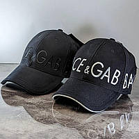 Мужская Кепка Dolce&Gabbana Черная Логотип Вышивка