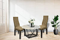 Жакардові чохли на стільці (6 шт) Kayra Roza без спідниці колір пісочний