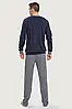 Чоловічий бавовняний костюм для дому однотонний джемпер та штани в смужку Enrico Coveri EP2129, фото 4