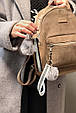 Світловідбиваючий брелок флікер на сумку чи рюкзак з хутром чорний, фото 7