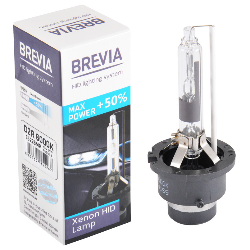 Ксенонова лампа Brevia D2R +50% автолампа 6000K для далекого/ближнього світла PK32d-3 (85226MP)