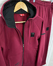 Чоловічий спортивний костюм Puma теплий спорт костюм на зиму бордовий S, фото 4