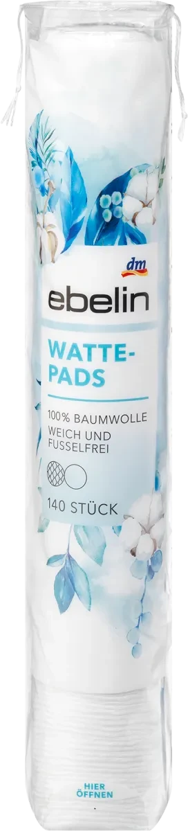 Ватні диски для зняття макіяжу Ebelin Wattepads, 140 шт.