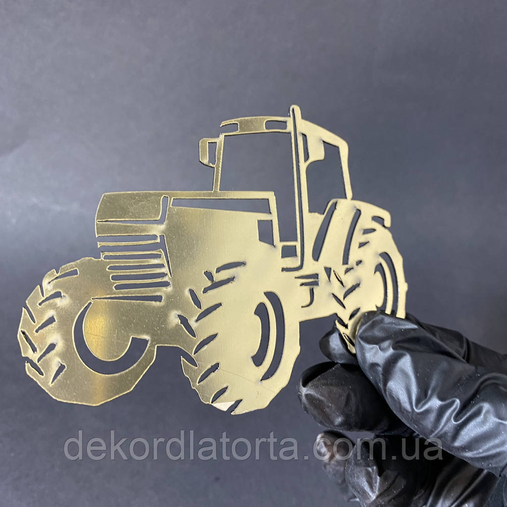 Топпер акриловий золото торцевий &amp;quot;Трактор&amp;quot;