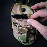 Армійський котелок з флягою, Фляга з котелком 1 літр, похідна фляга в чохлі 1л Камуфляж (4834), фото 5
