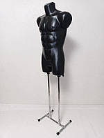 Манекен мужской черный на хромированной подставке "Давид"