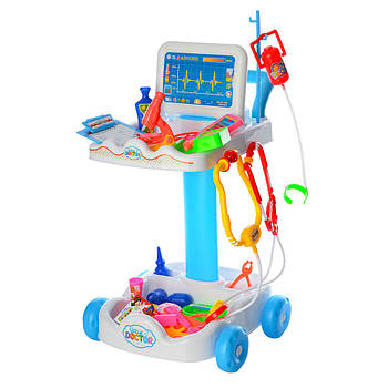 Ігровий набір візок умілий лікар Limo toy 606-1-5 36 предметів Блакитний